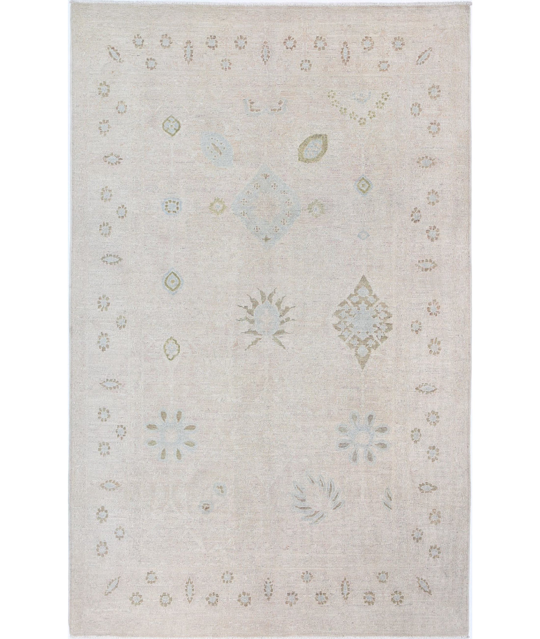 Hand Knotted Serenity Wool Rug - 4'9'' x 7'5'' 4'9'' x 7'5'' (143 X 223) / Taupe / Ivory