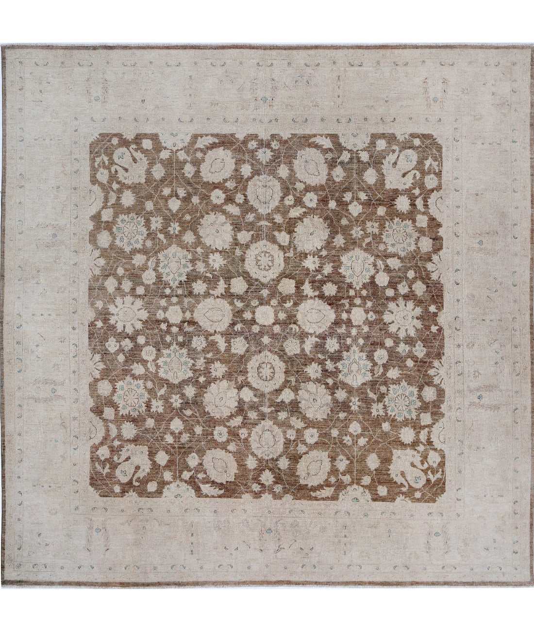 Hand Knotted Serenity Wool Rug - 9'7'' x 9'7'' 9'7'' x 9'7'' (288 X 288) / Taupe / Ivory