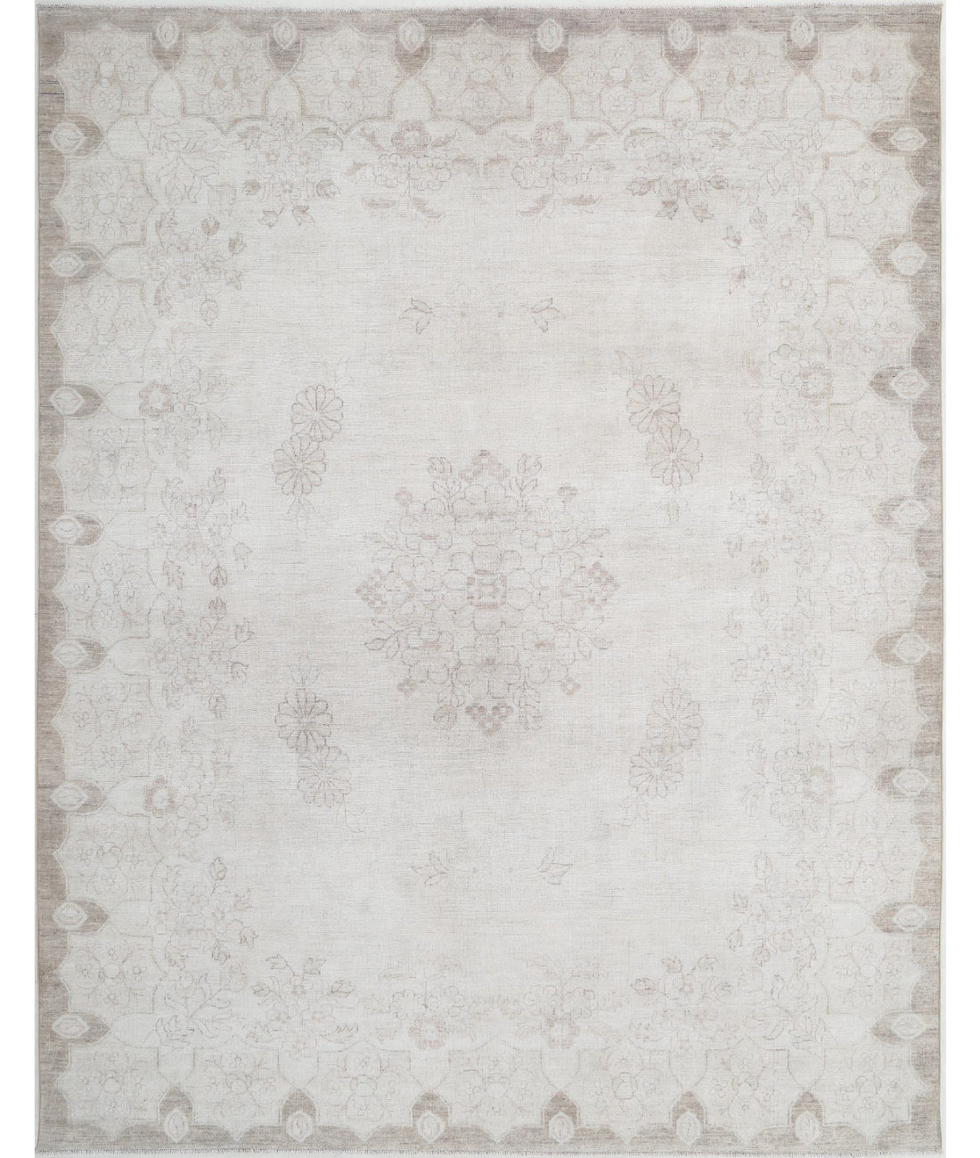Hand Knotted Serenity Wool Rug - 7'10'' x 10'1'' 7'10'' x 10'1'' (235 X 303) / Ivory / Taupe