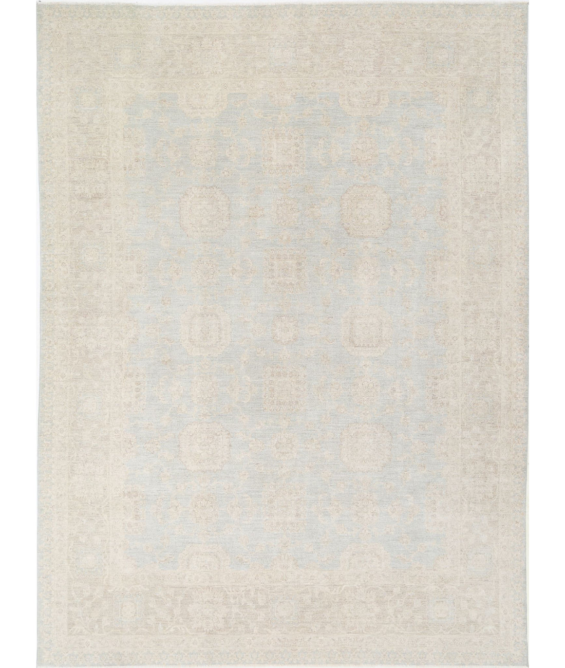 Hand Knotted Serenity Wool Rug - 9'0'' x 12'2'' 9'0'' x 12'2'' (270 X 365) / Blue / Taupe