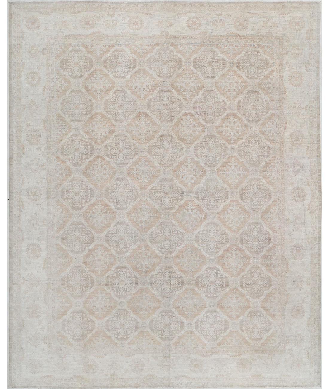 Hand Knotted Serenity Wool Rug - 11'9'' x 14'8'' 11'9'' x 14'8'' (353 X 440) / Taupe / Ivory
