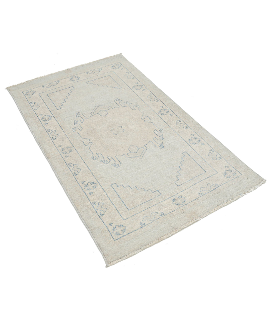 Hand Knotted Serenity Wool Rug - 2'11'' x 4'9'' 2'11'' x 4'9'' (88 X 143) / Blue / Ivory