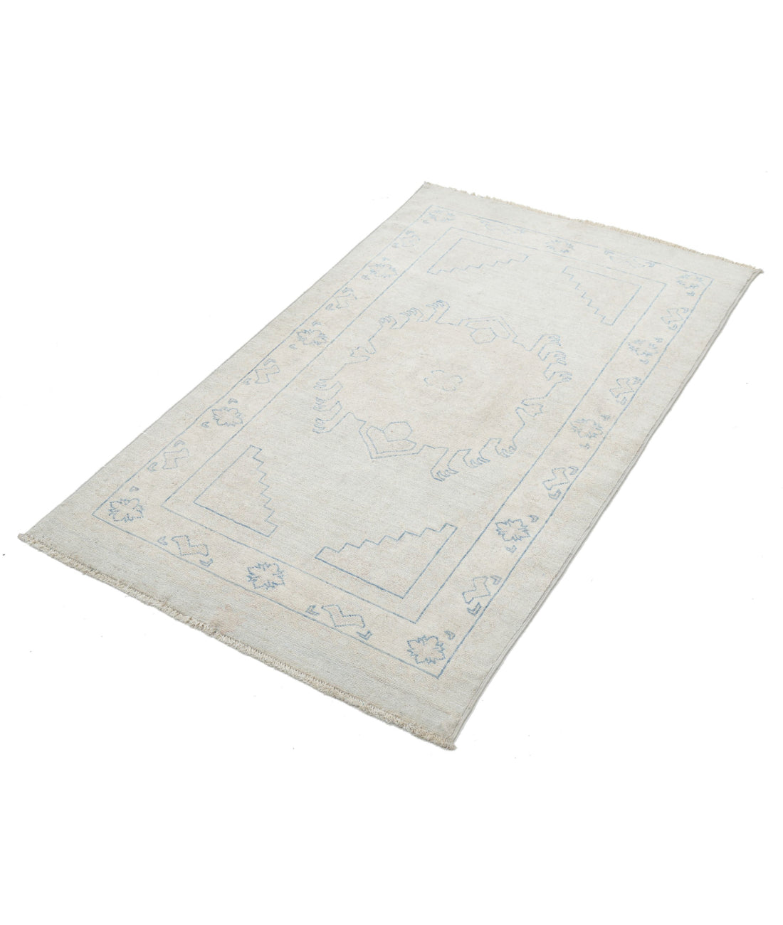 Hand Knotted Serenity Wool Rug - 2'11'' x 4'9'' 2'11'' x 4'9'' (88 X 143) / Blue / Ivory