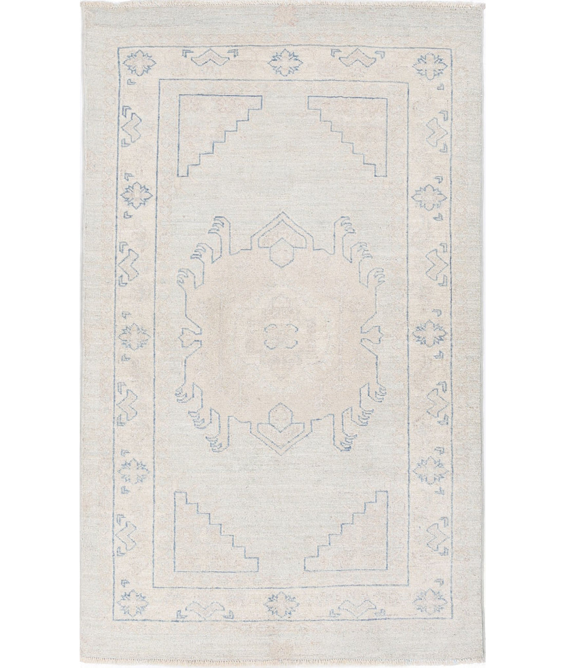 Hand Knotted Serenity Wool Rug - 2&#39;11&#39;&#39; x 4&#39;9&#39;&#39; 2&#39;11&#39;&#39; x 4&#39;9&#39;&#39; (88 X 143) / Blue / Ivory