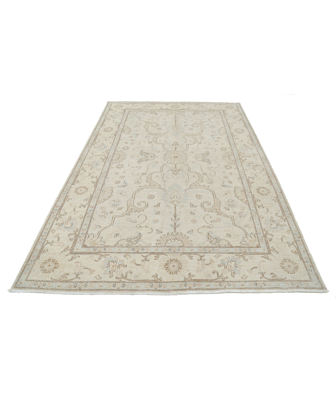 Hand Knotted Serenity Wool Rug - 6'0'' x 8'11'' 6'0'' x 8'11'' (180 X 268) / Ivory / Silver