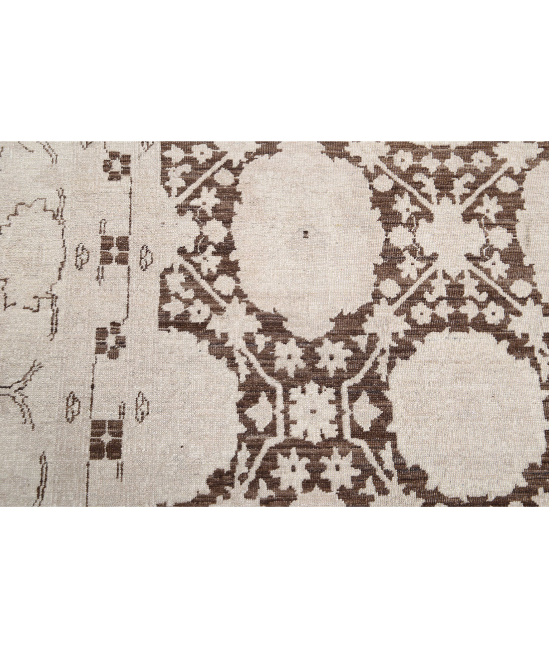 Hand Knotted Serenity Wool Rug - 11'8'' x 14'5'' 11'8'' x 14'5'' (350 X 433) / Brown / Ivory