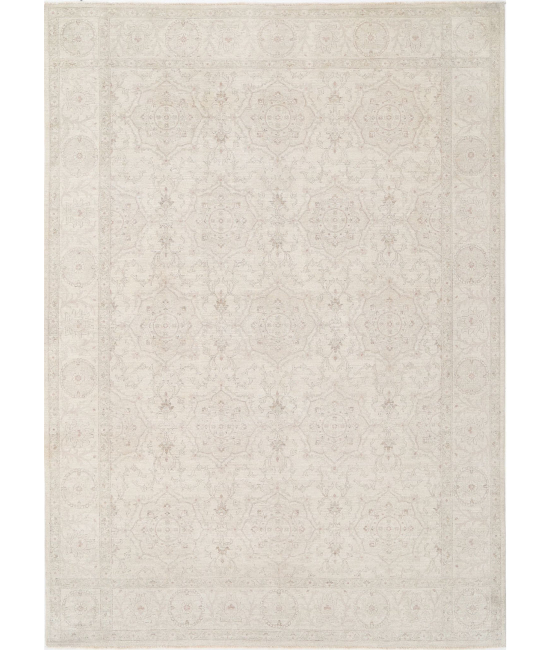 Hand Knotted Serenity Wool Rug - 9'11'' x 13'7'' 9'11'' x 13'7'' (298 X 408) / Ivory / Grey