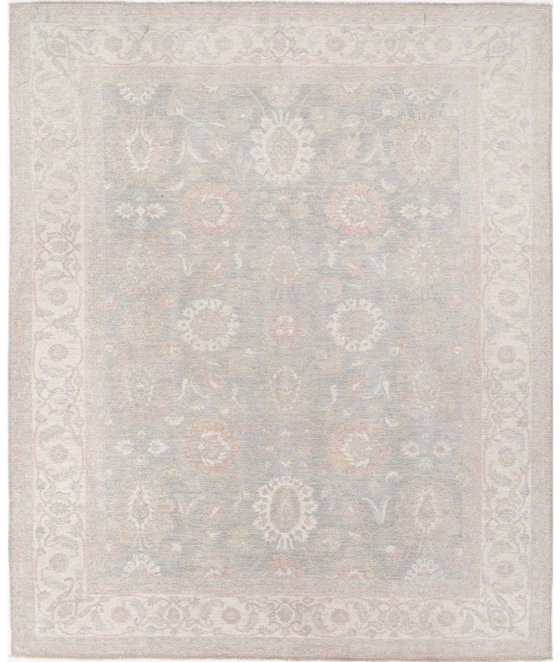 Hand Knotted Serenity Wool Rug - 8'0'' x 9'7'' 8'0'' x 9'7'' (240 X 288) / Grey / Ivory