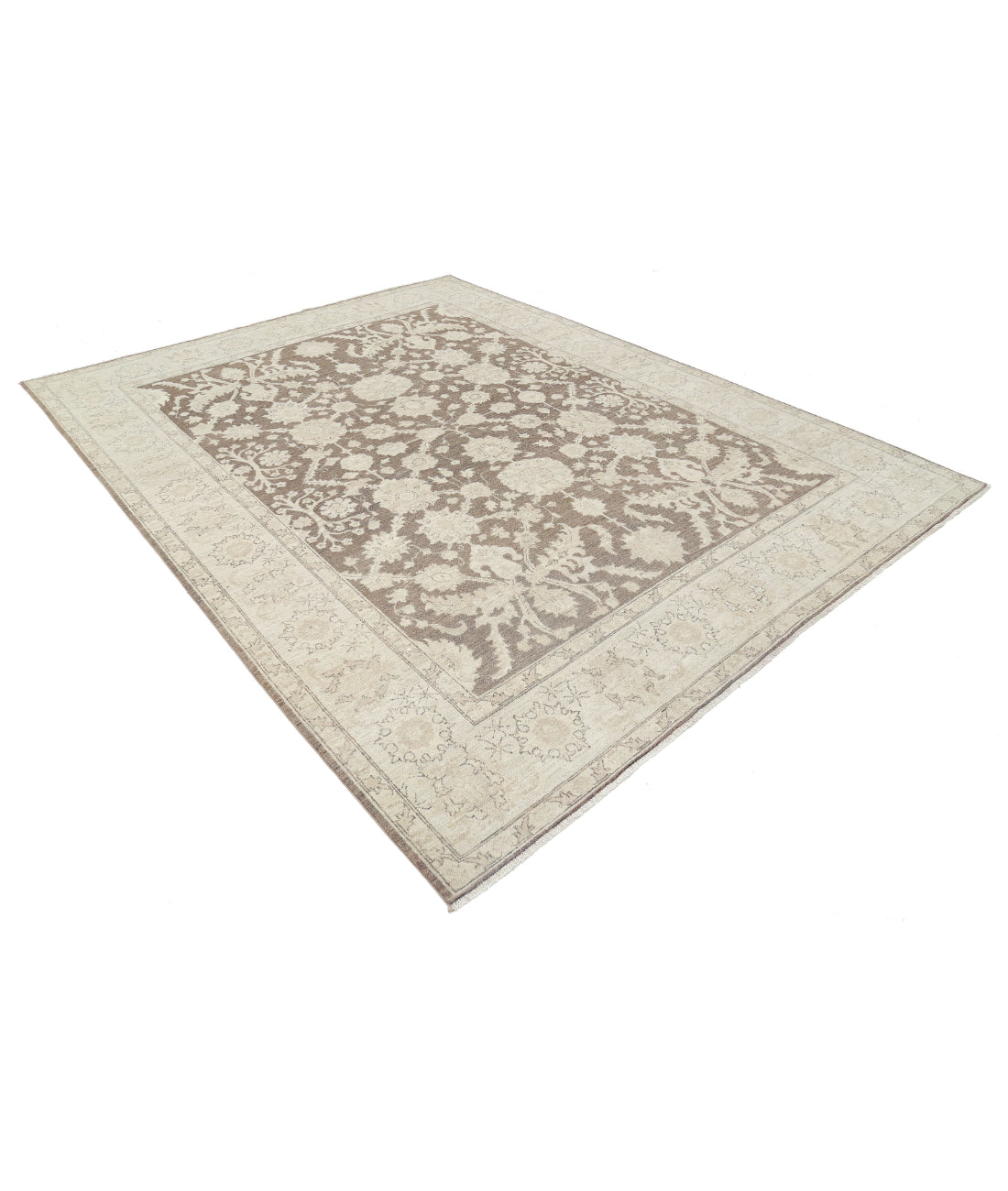Hand Knotted Serenity Wool Rug - 7'11'' x 10'1'' 7'11'' x 10'1'' (238 X 303) / Brown / Ivory