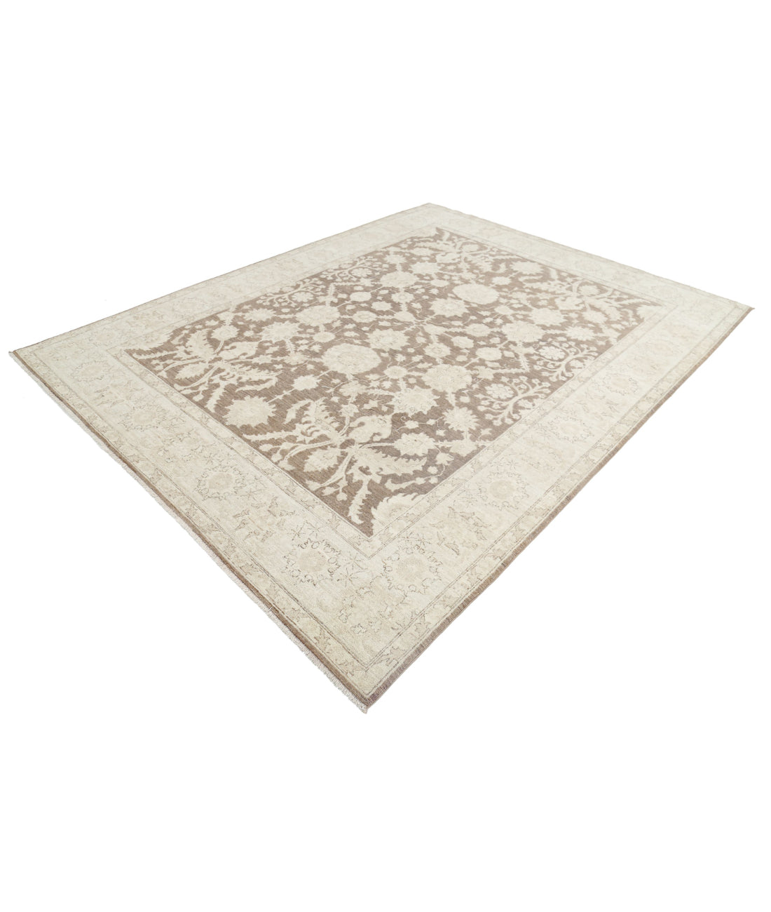 Hand Knotted Serenity Wool Rug - 7'11'' x 10'1'' 7'11'' x 10'1'' (238 X 303) / Brown / Ivory