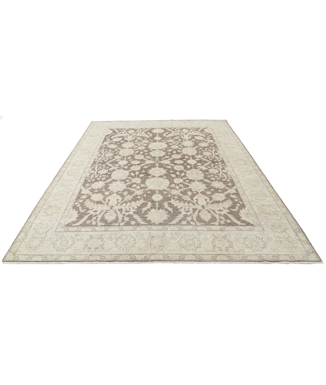 Hand Knotted Serenity Wool Rug - 7'11'' x 10'1'' 7'11'' x 10'1'' (238 X 303) / Brown / Ivory