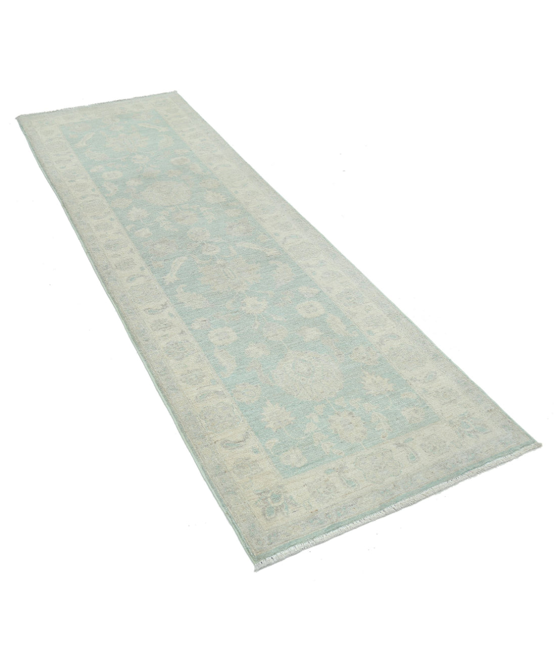 Hand Knotted Serenity Wool Rug - 2'7'' x 8'0'' 2'7'' x 8'0'' (78 X 240) / Green / Ivory