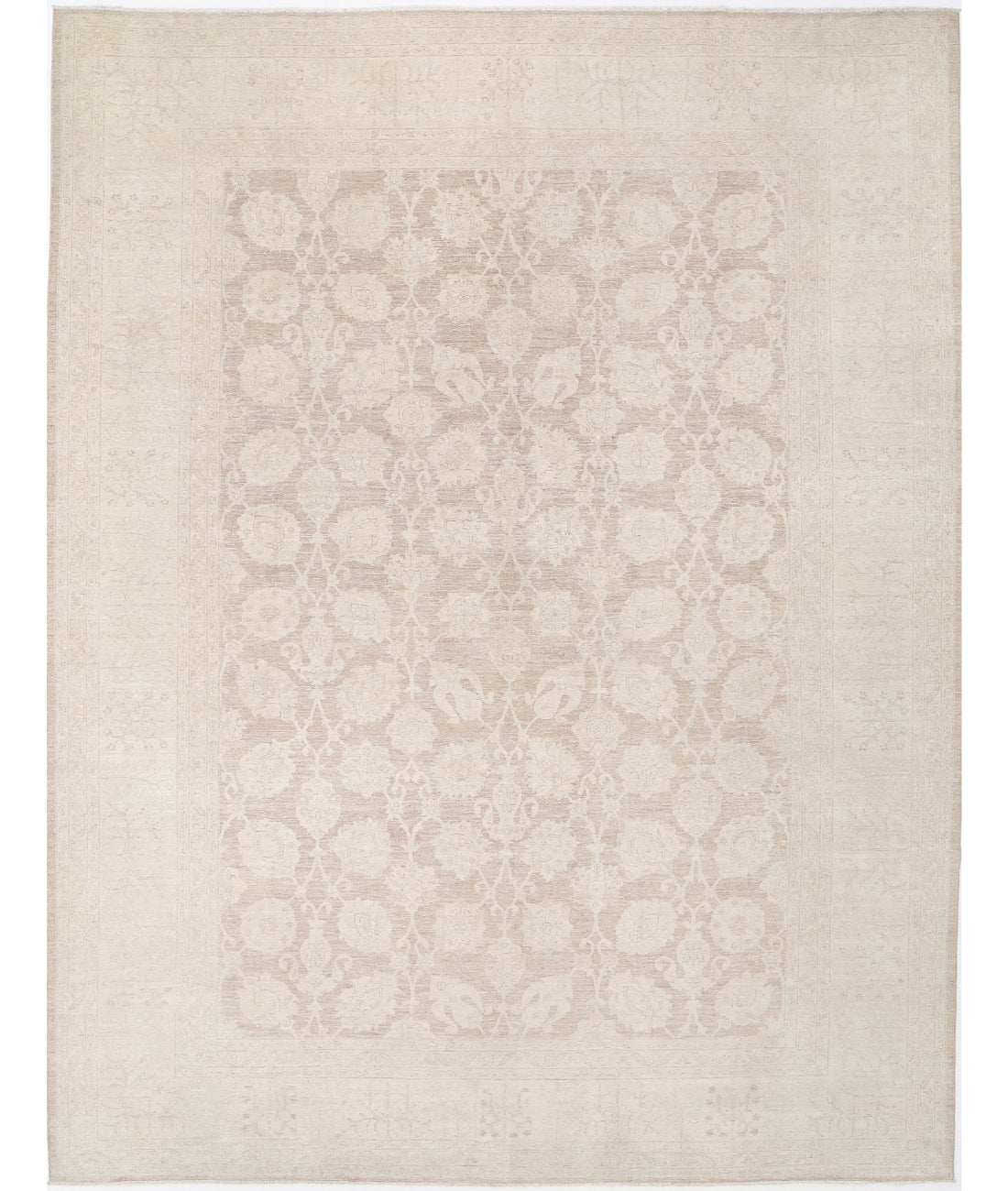 Hand Knotted Serenity Wool Rug - 11&#39;6&#39;&#39; x 14&#39;11&#39;&#39; 11&#39;6&#39;&#39; x 14&#39;11&#39;&#39; (345 X 448) / Taupe / Ivory