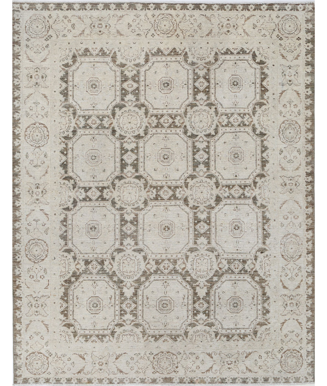 Hand Knotted Serenity Wool Rug - 6&#39;6&#39;&#39; x 8&#39;6&#39;&#39; 6&#39;6&#39;&#39; x 8&#39;6&#39;&#39; (195 X 255) / Brown / Ivory