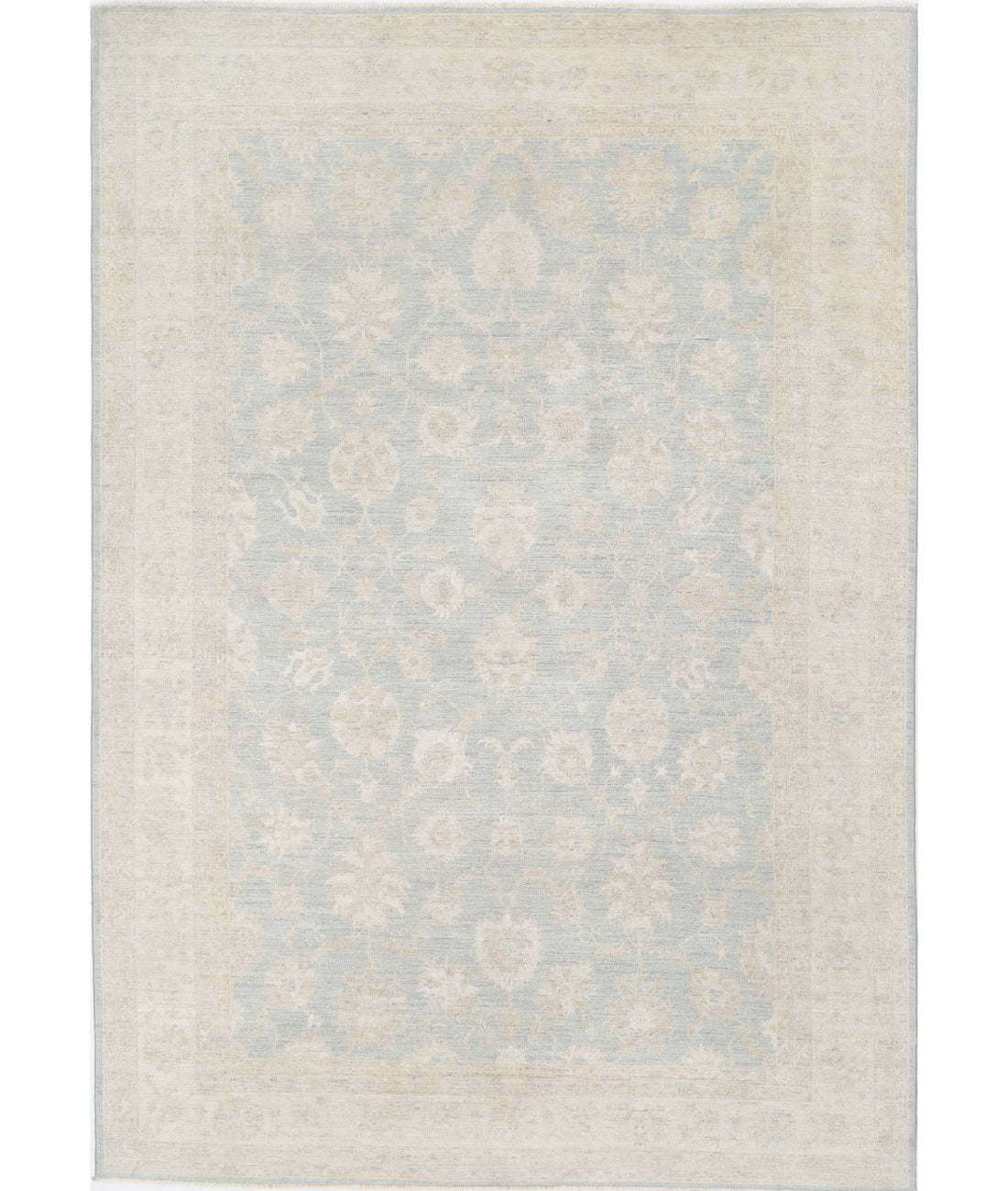Hand Knotted Serenity Wool Rug - 7'10'' x 11'3'' 7'10'' x 11'3'' (235 X 338) / Blue / Ivory