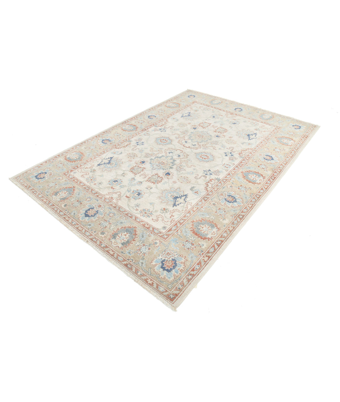 Hand Knotted Serenity Wool Rug - 6'1'' x 8'8'' 6'1'' x 8'8'' (183 X 260) / Ivory / Beige