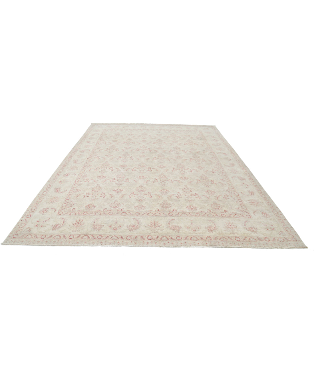 Hand Knotted Serenity Wool Rug - 8'10'' x 11'5'' 8'10'' x 11'5'' (265 X 343) / Ivory / Red