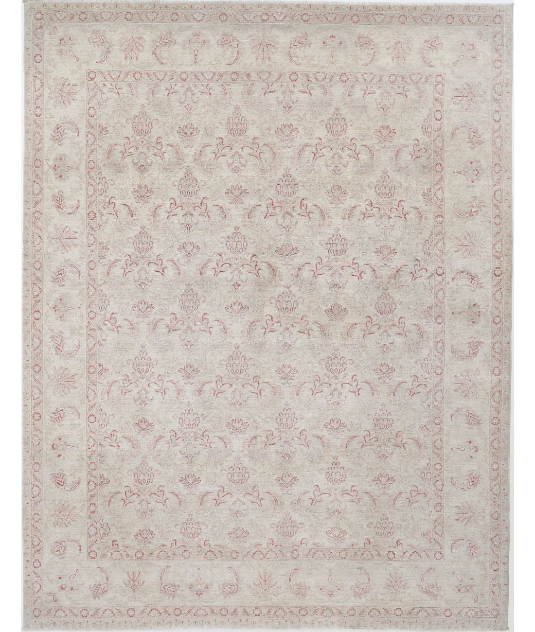 Hand Knotted Serenity Wool Rug - 8&#39;10&#39;&#39; x 11&#39;5&#39;&#39; 8&#39;10&#39;&#39; x 11&#39;5&#39;&#39; (265 X 343) / Ivory / Red