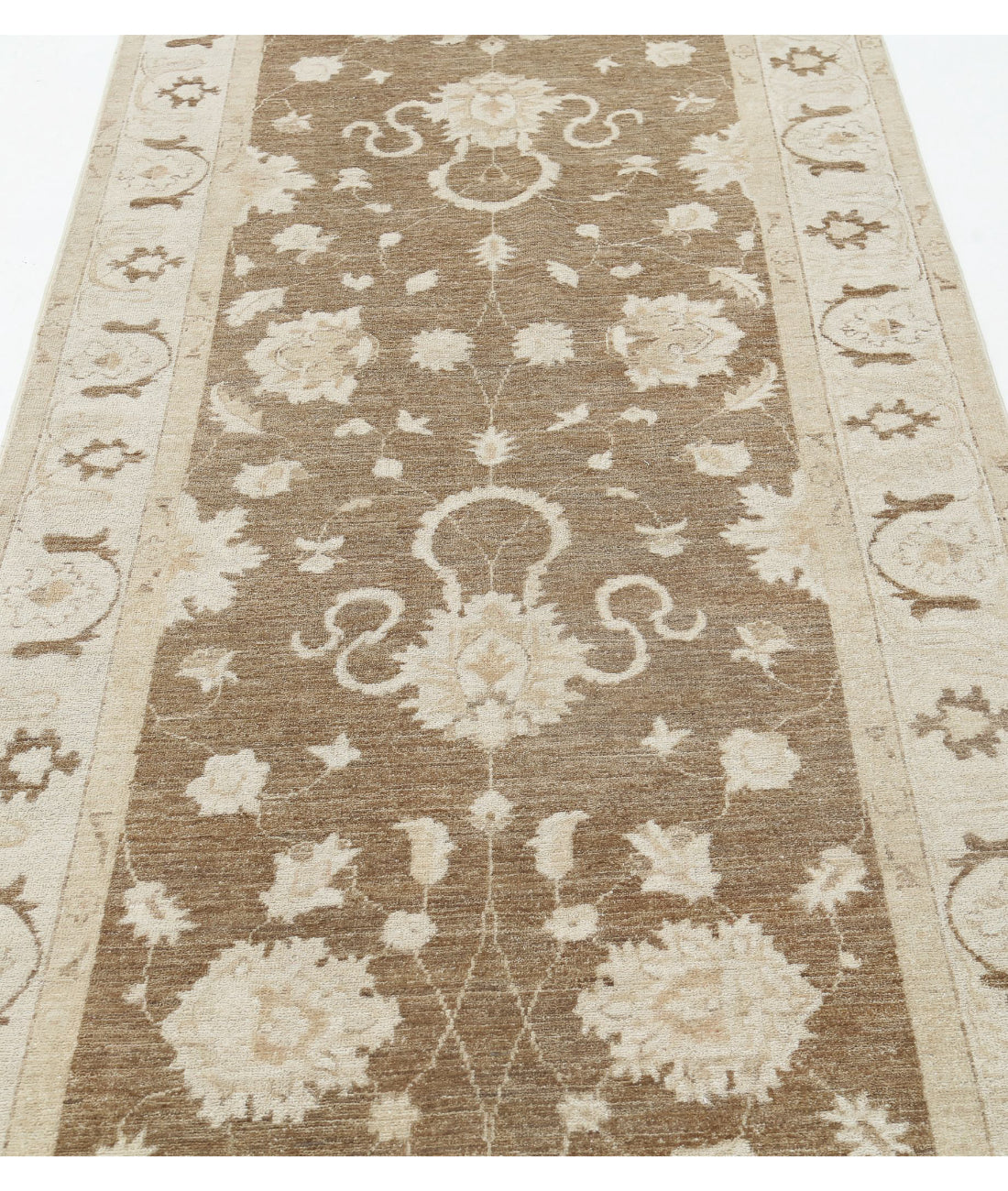 Hand Knotted Serenity Wool Rug - 3'9'' x 13'10'' 3'9'' x 13'10'' (113 X 415) / Brown / Ivory
