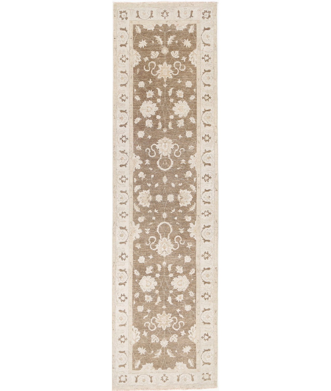 Hand Knotted Serenity Wool Rug - 3'9'' x 13'10'' 3'9'' x 13'10'' (113 X 415) / Brown / Ivory