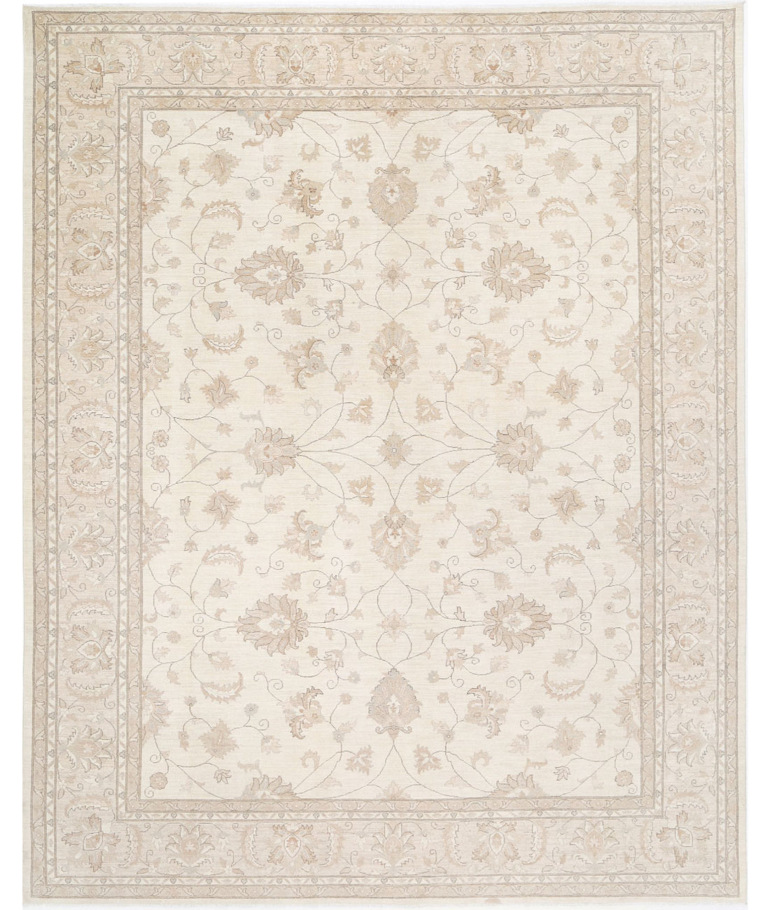 Hand Knotted Serenity Wool Rug - 11'8'' x 14'6'' 11'8'' x 14'6'' (350 X 435) / Ivory / Taupe