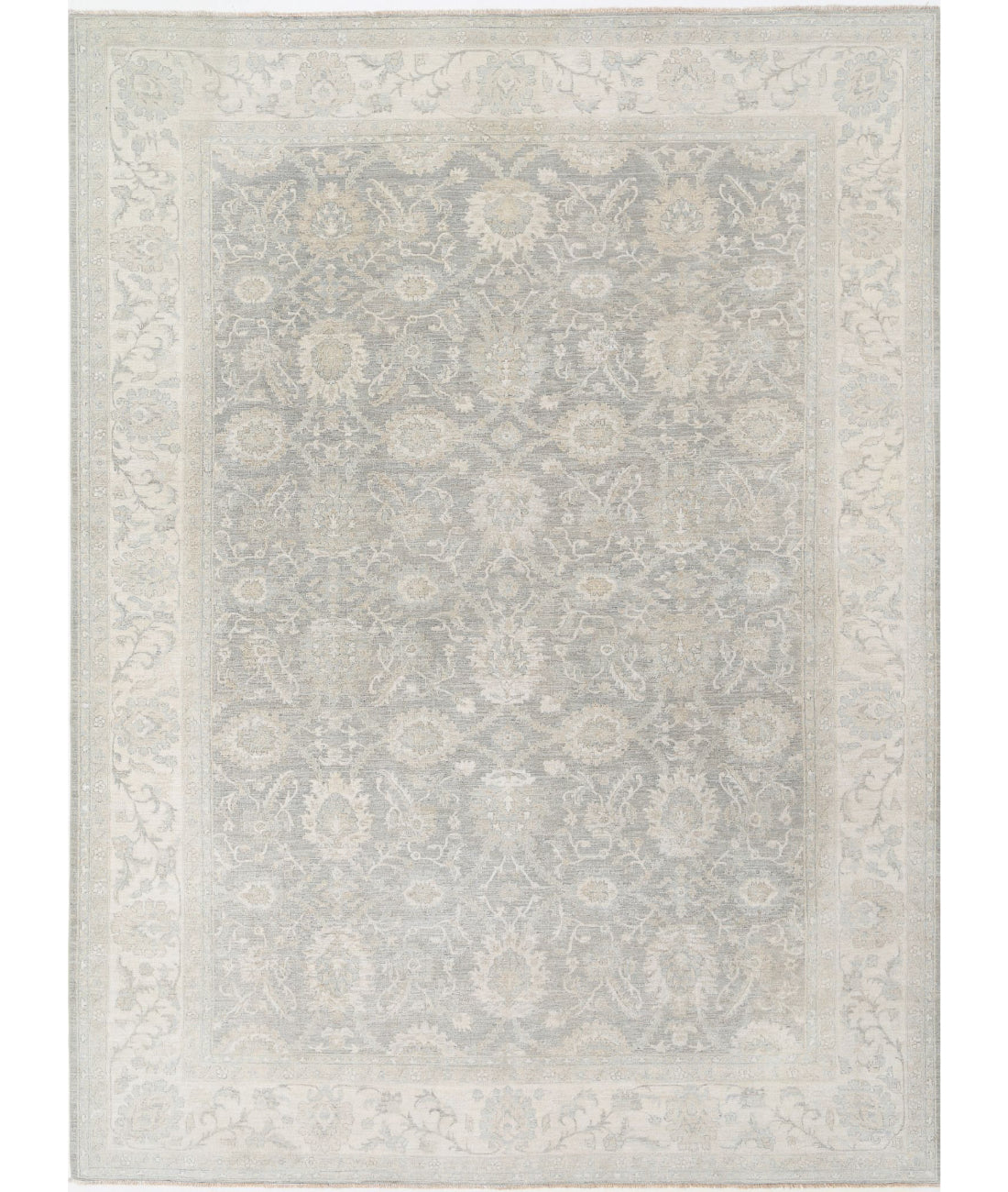 Hand Knotted Serenity Wool Rug - 9&#39;7&#39;&#39; x 12&#39;10&#39;&#39; 9&#39;7&#39;&#39; x 12&#39;10&#39;&#39; (288 X 385) / Grey / Ivory