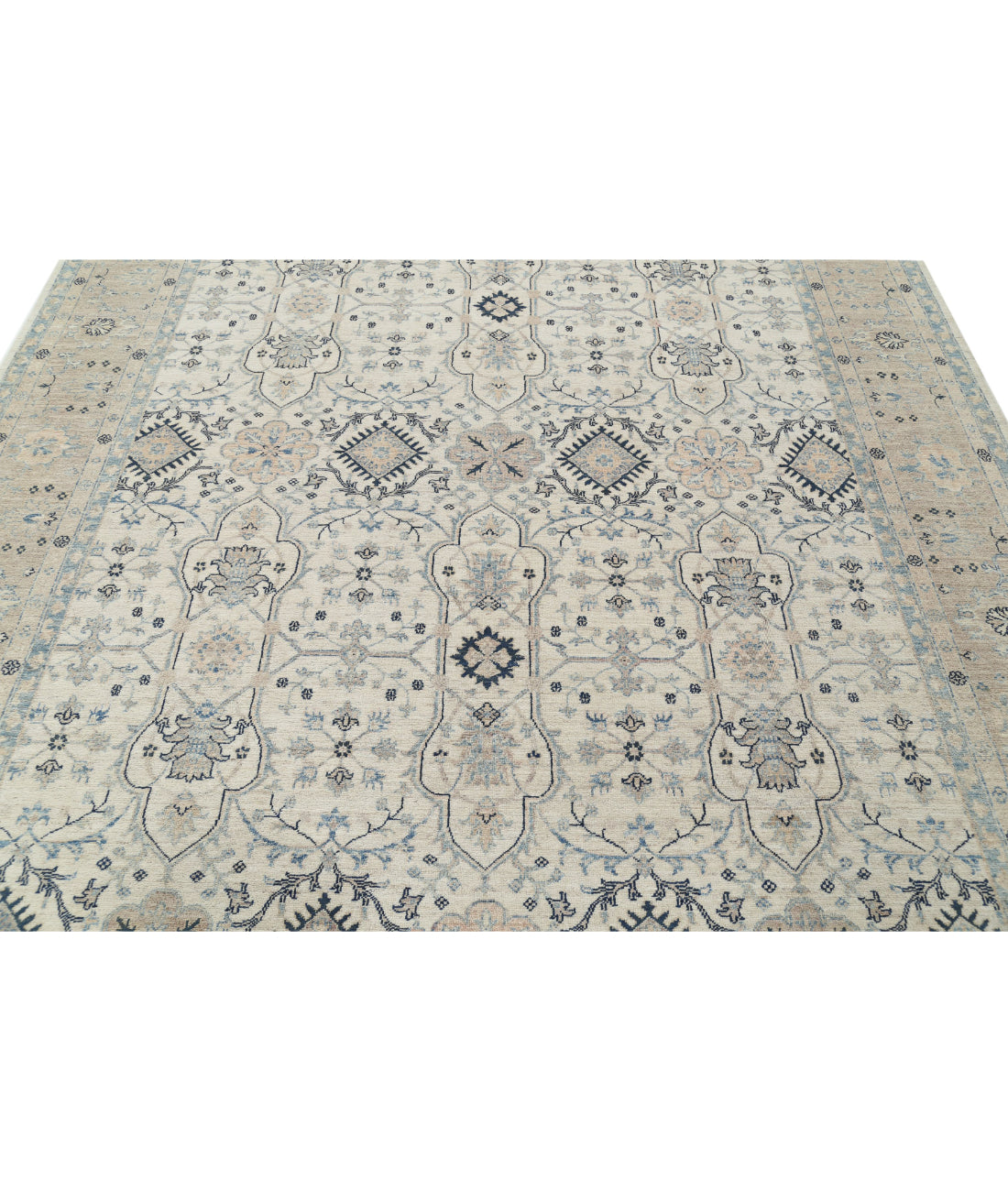 Hand Knotted Serenity Wool Rug - 8'0'' x 9'5'' 8'0'' x 9'5'' (240 X 283) / Ivory / Taupe