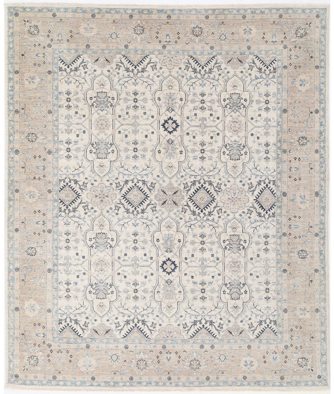 Hand Knotted Serenity Wool Rug - 8&#39;0&#39;&#39; x 9&#39;5&#39;&#39; 8&#39;0&#39;&#39; x 9&#39;5&#39;&#39; (240 X 283) / Ivory / Taupe