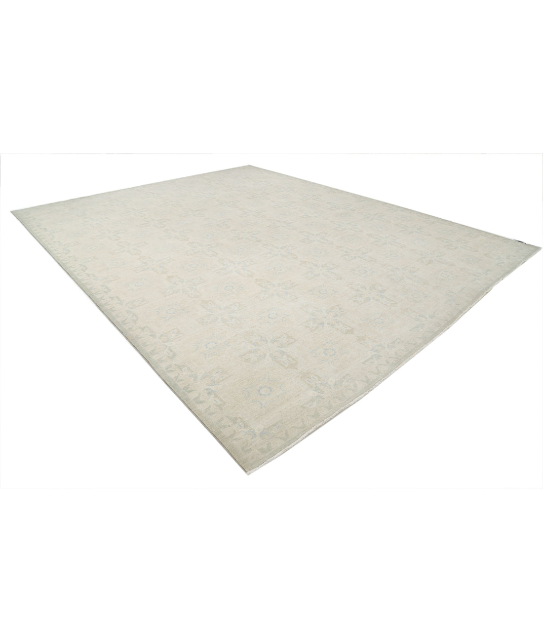 Hand Knotted Serenity Wool Rug - 12'2'' x 14'10'' 12'2'' x 14'10'' (365 X 445) / Ivory / Green