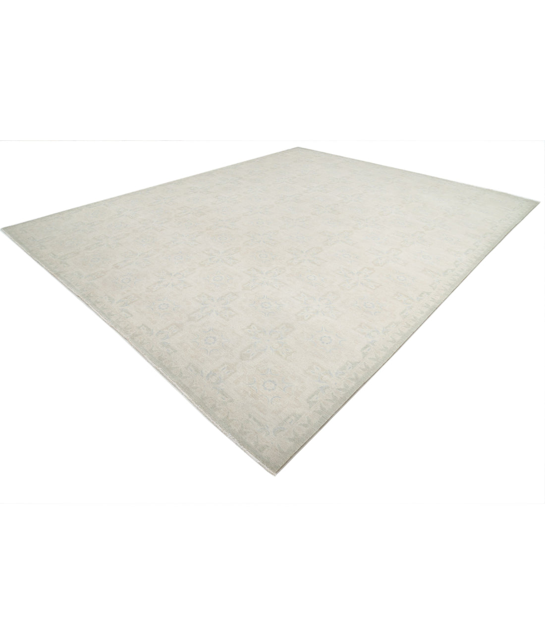 Hand Knotted Serenity Wool Rug - 12'2'' x 14'10'' 12'2'' x 14'10'' (365 X 445) / Ivory / Green