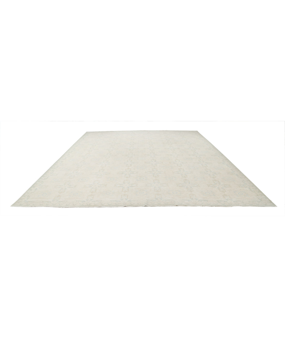 Hand Knotted Serenity Wool Rug - 12'2'' x 14'10'' 12'2'' x 14'10'' (365 X 445) / Ivory / Green