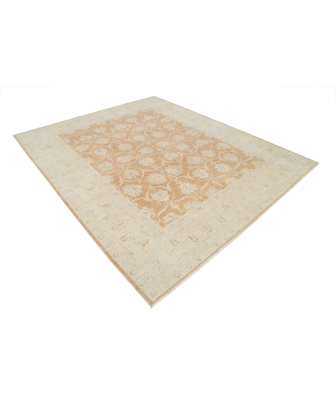 Hand Knotted Serenity Wool Rug - 7'10'' x 9'5'' 7'10'' x 9'5'' (235 X 283) / Orange / Ivory