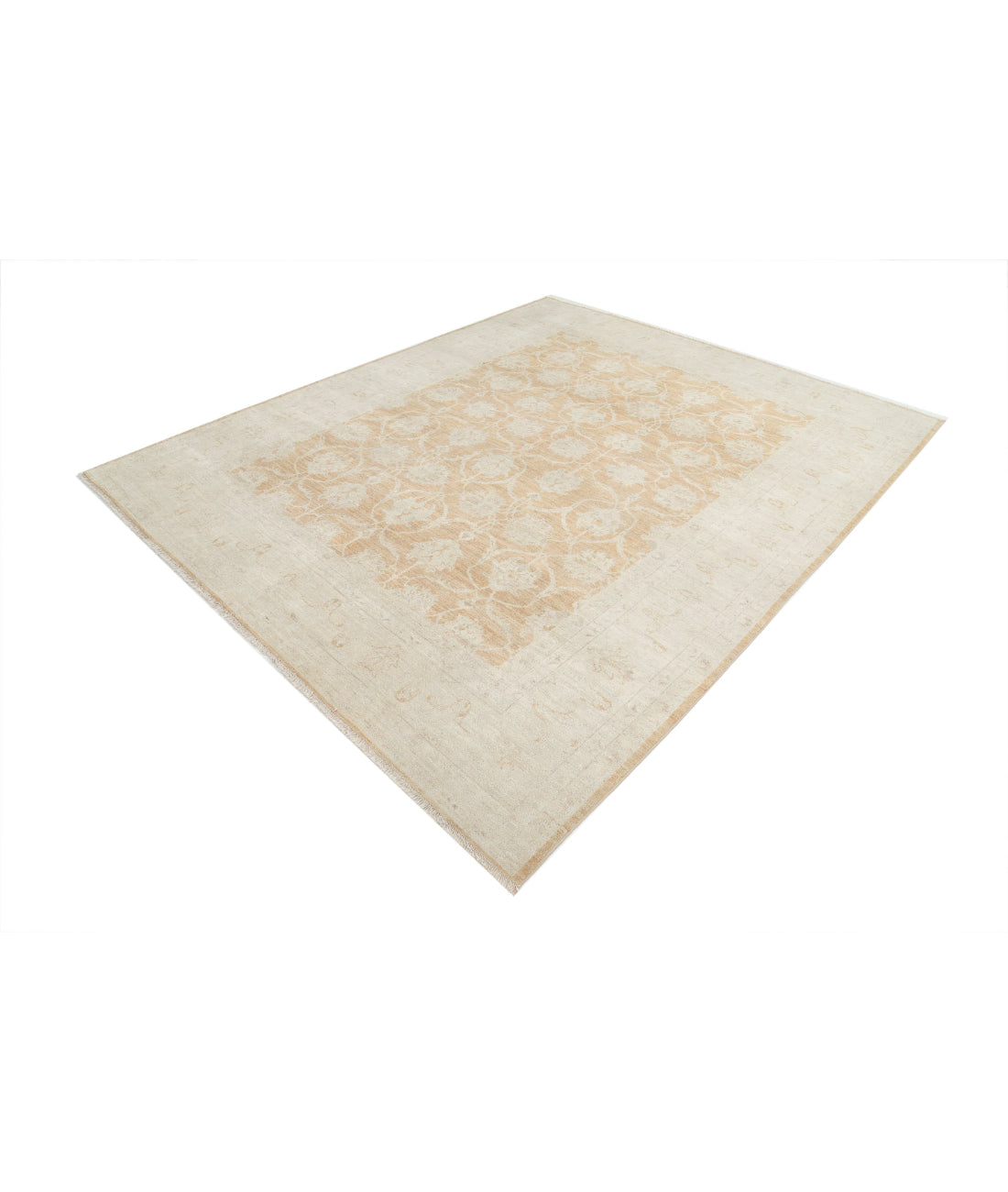 Hand Knotted Serenity Wool Rug - 7'10'' x 9'5'' 7'10'' x 9'5'' (235 X 283) / Orange / Ivory