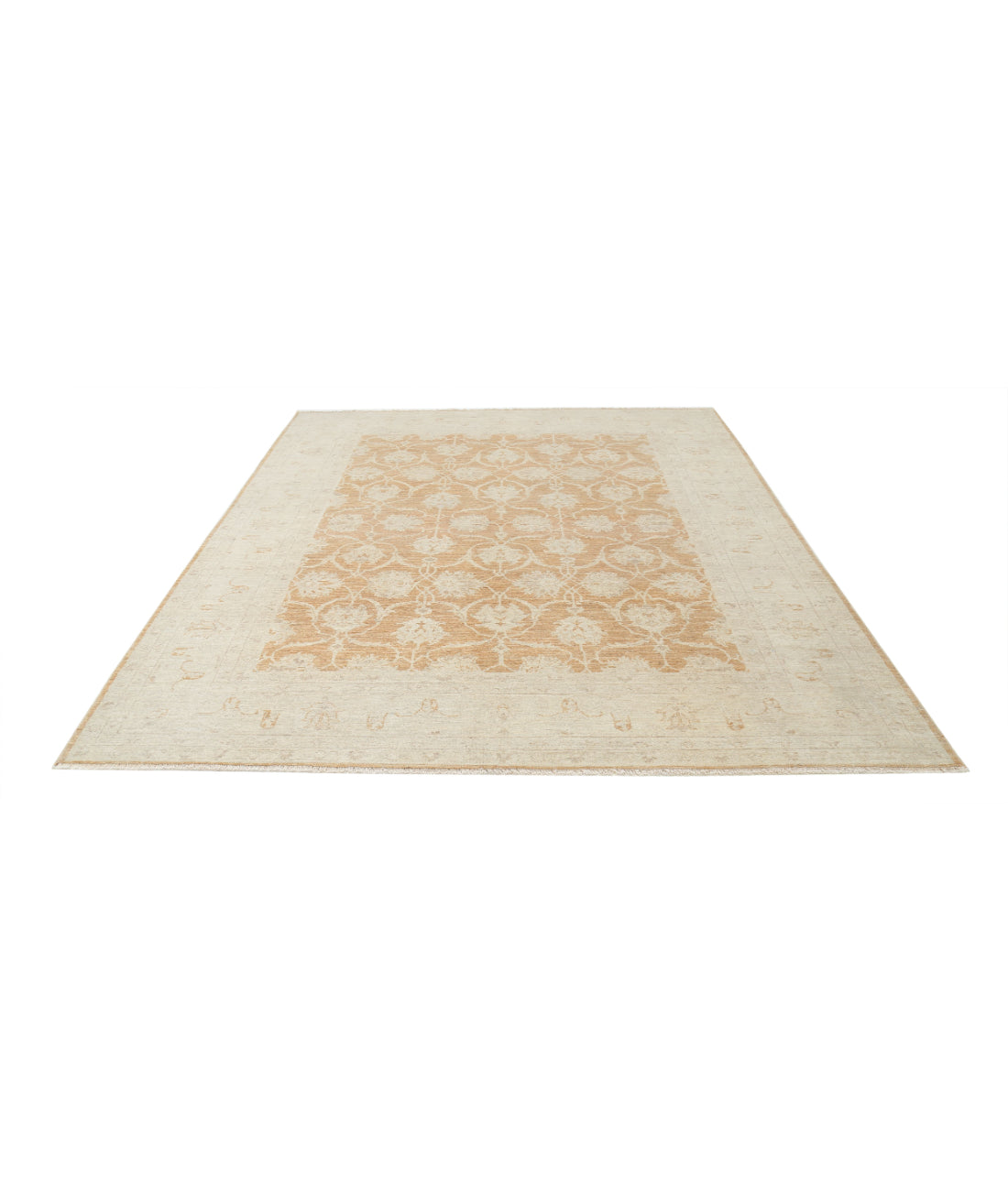 Hand Knotted Serenity Wool Rug - 7'10'' x 9'5'' 7'10'' x 9'5'' (235 X 283) / Orange / Ivory