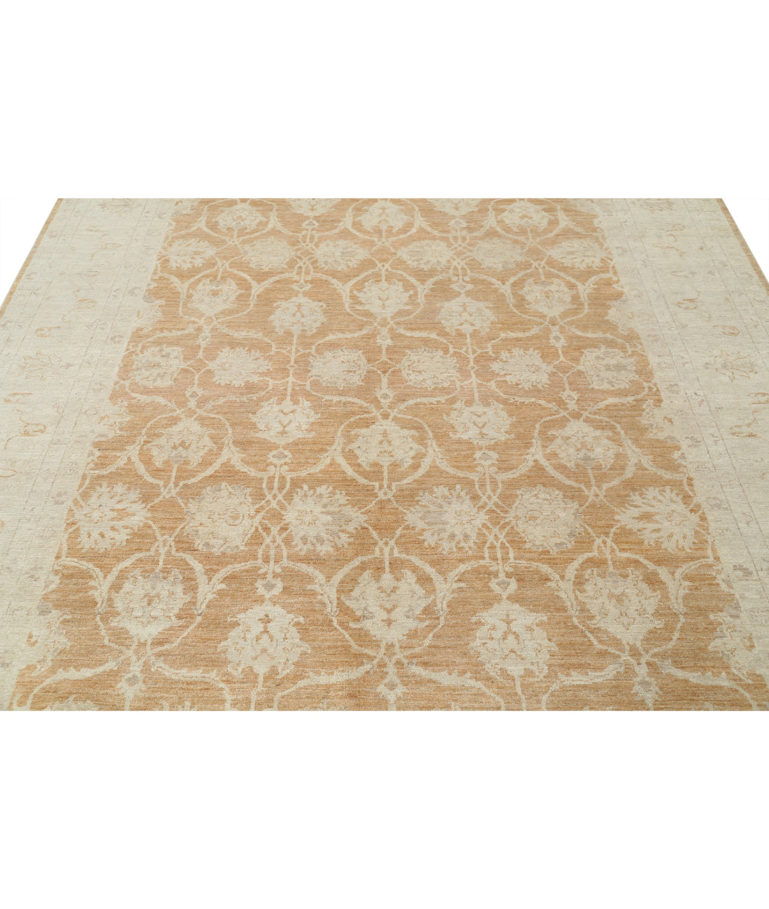 Hand Knotted Serenity Wool Rug - 7'10'' x 9'5'' 7'10'' x 9'5'' (235 X 283) / Orange / Ivory