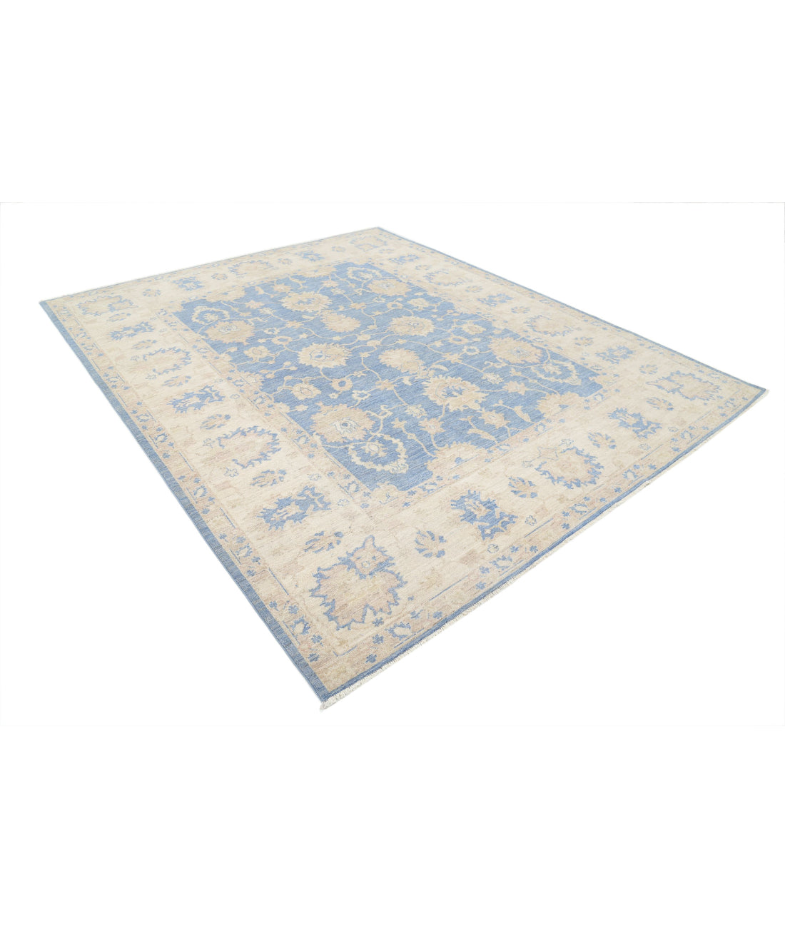 Hand Knotted Serenity Wool Rug - 8'1'' x 9'9'' 8'1'' x 9'9'' (243 X 293) / Blue / Ivory