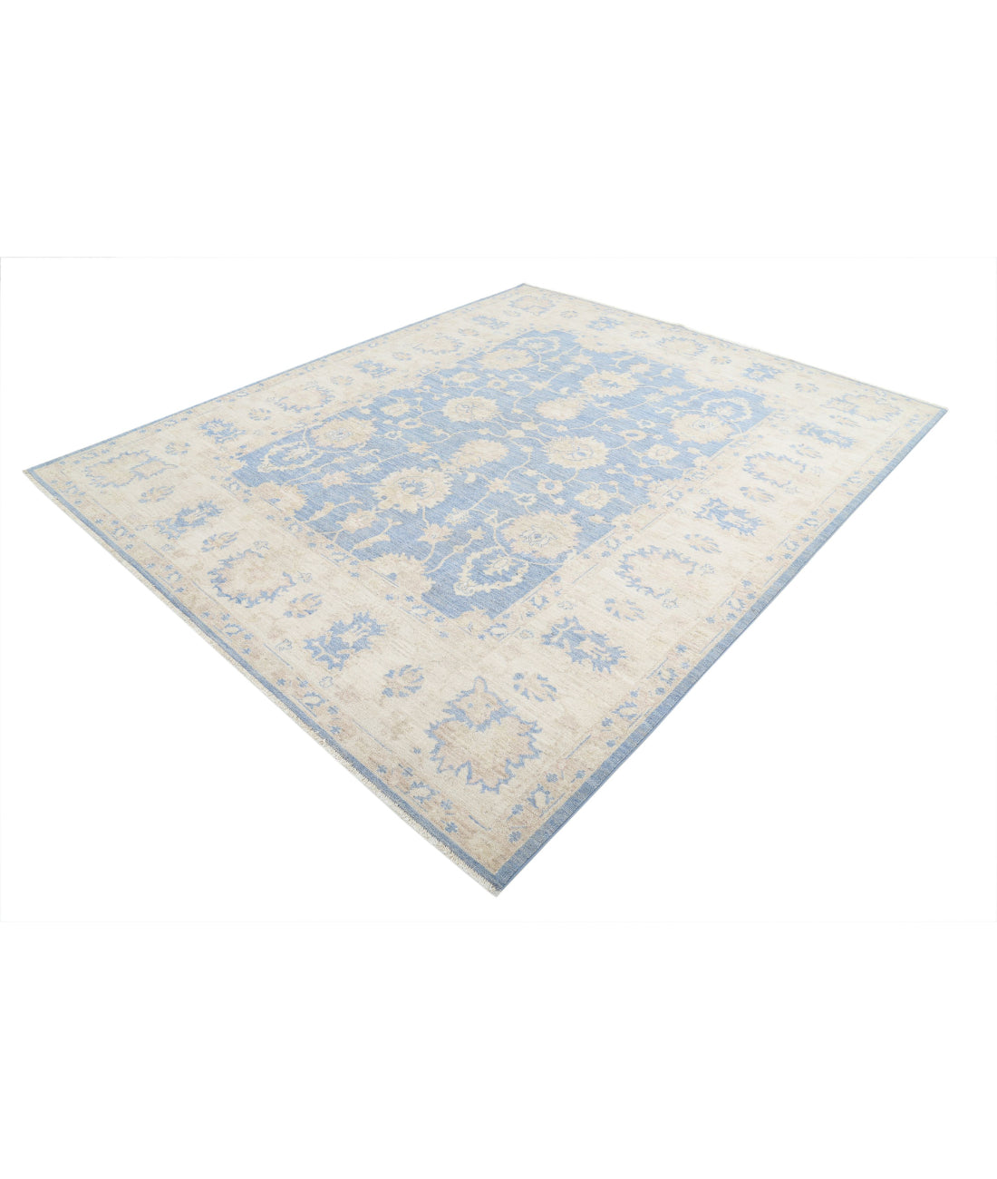 Hand Knotted Serenity Wool Rug - 8'1'' x 9'9'' 8'1'' x 9'9'' (243 X 293) / Blue / Ivory