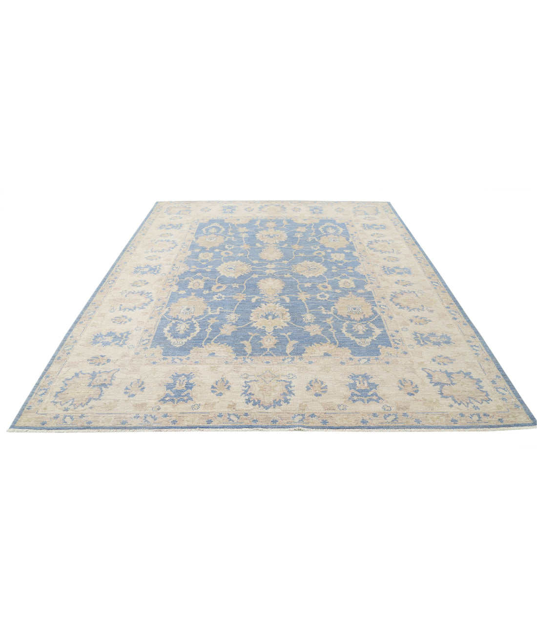 Hand Knotted Serenity Wool Rug - 8'1'' x 9'9'' 8'1'' x 9'9'' (243 X 293) / Blue / Ivory