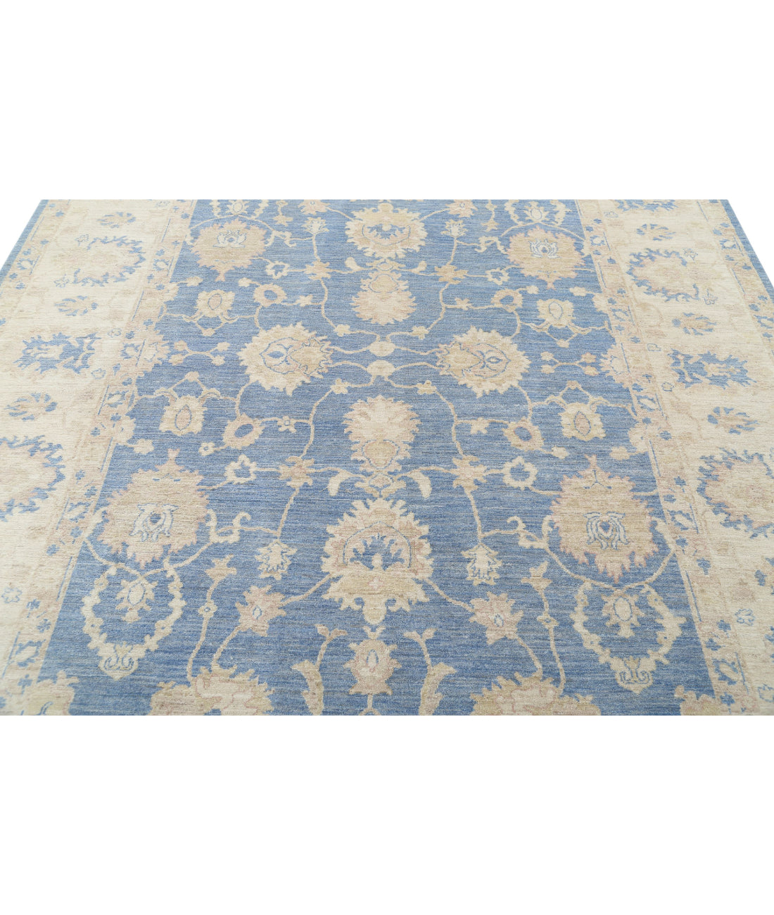 Hand Knotted Serenity Wool Rug - 8'1'' x 9'9'' 8'1'' x 9'9'' (243 X 293) / Blue / Ivory