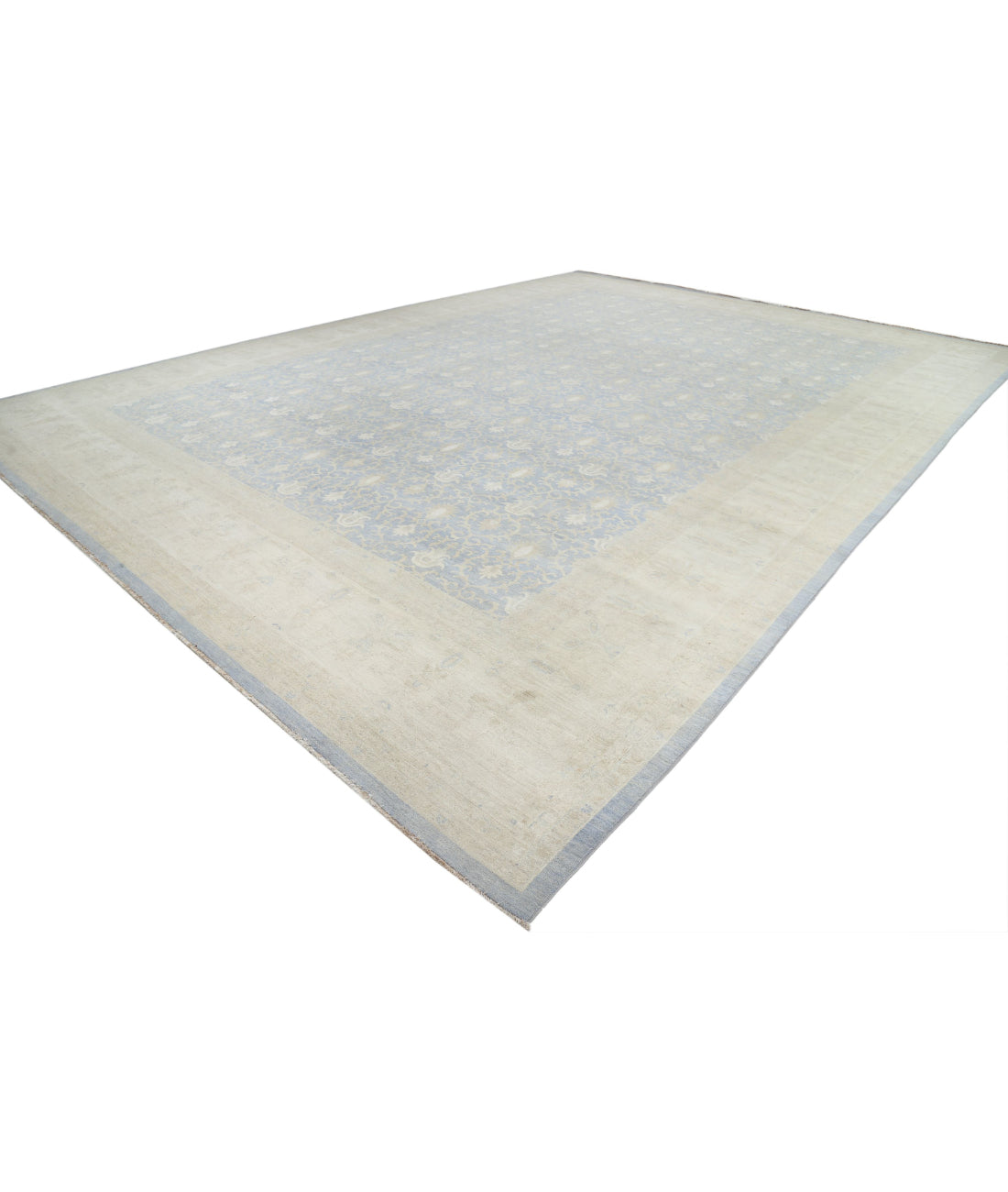 Hand Knotted Serenity Wool Rug - 16'0'' x 21'10'' 16'0'' x 21'10'' (480 X 655) / Blue / Ivory