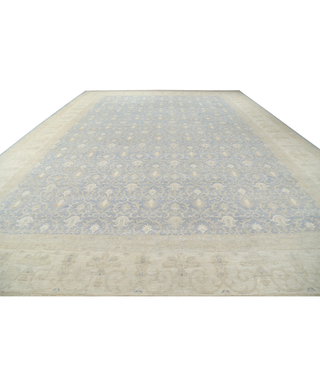 Hand Knotted Serenity Wool Rug - 16'0'' x 21'10'' 16'0'' x 21'10'' (480 X 655) / Blue / Ivory