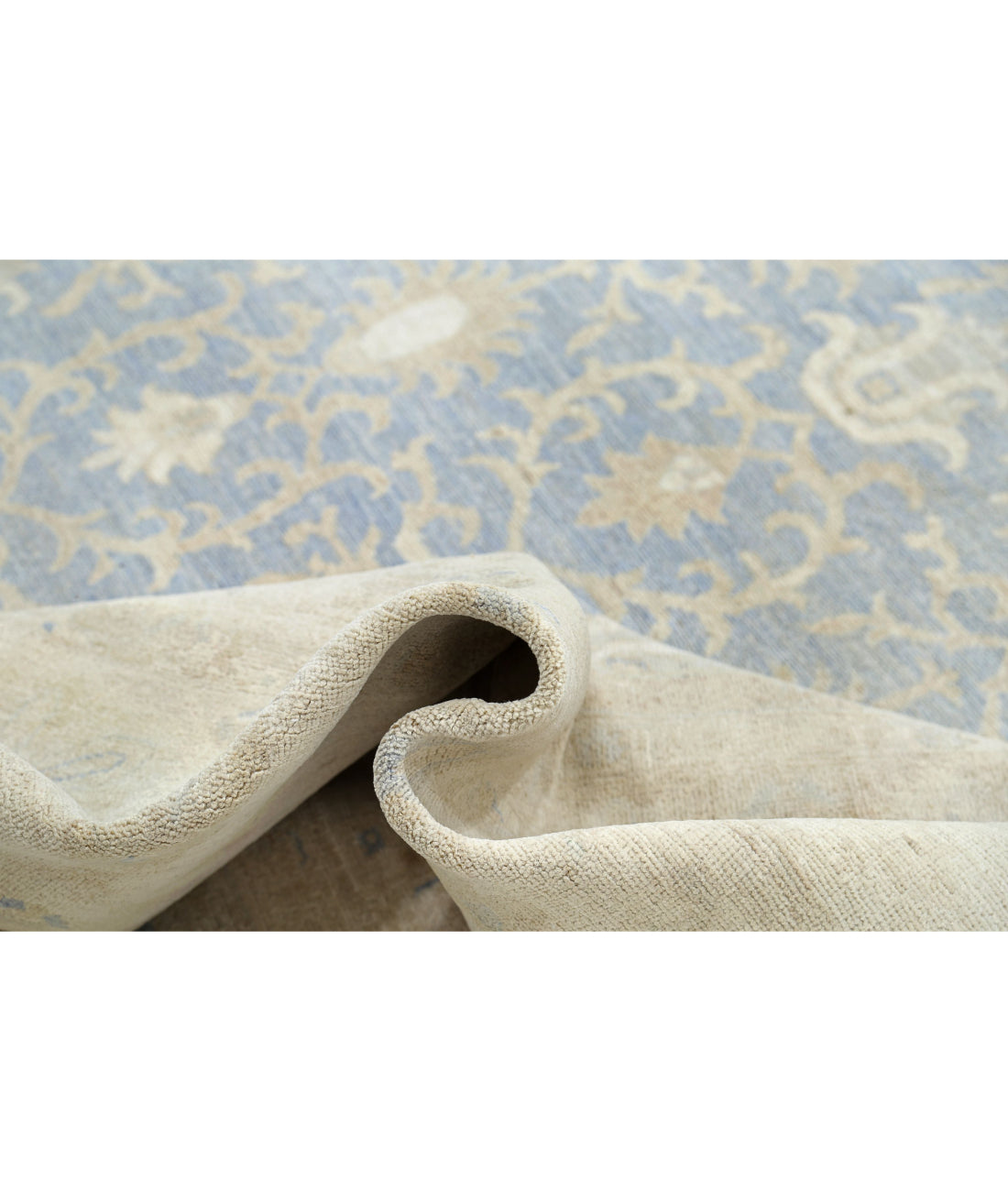 Hand Knotted Serenity Wool Rug - 16'0'' x 21'10'' 16'0'' x 21'10'' (480 X 655) / Blue / Ivory