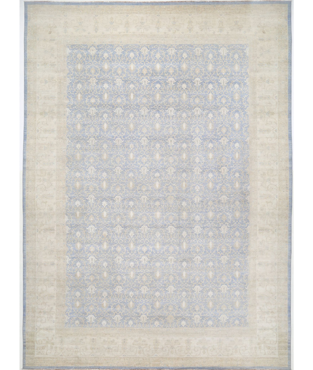 Hand Knotted Serenity Wool Rug - 16&#39;0&#39;&#39; x 21&#39;10&#39;&#39; 16&#39;0&#39;&#39; x 21&#39;10&#39;&#39; (480 X 655) / Blue / Ivory