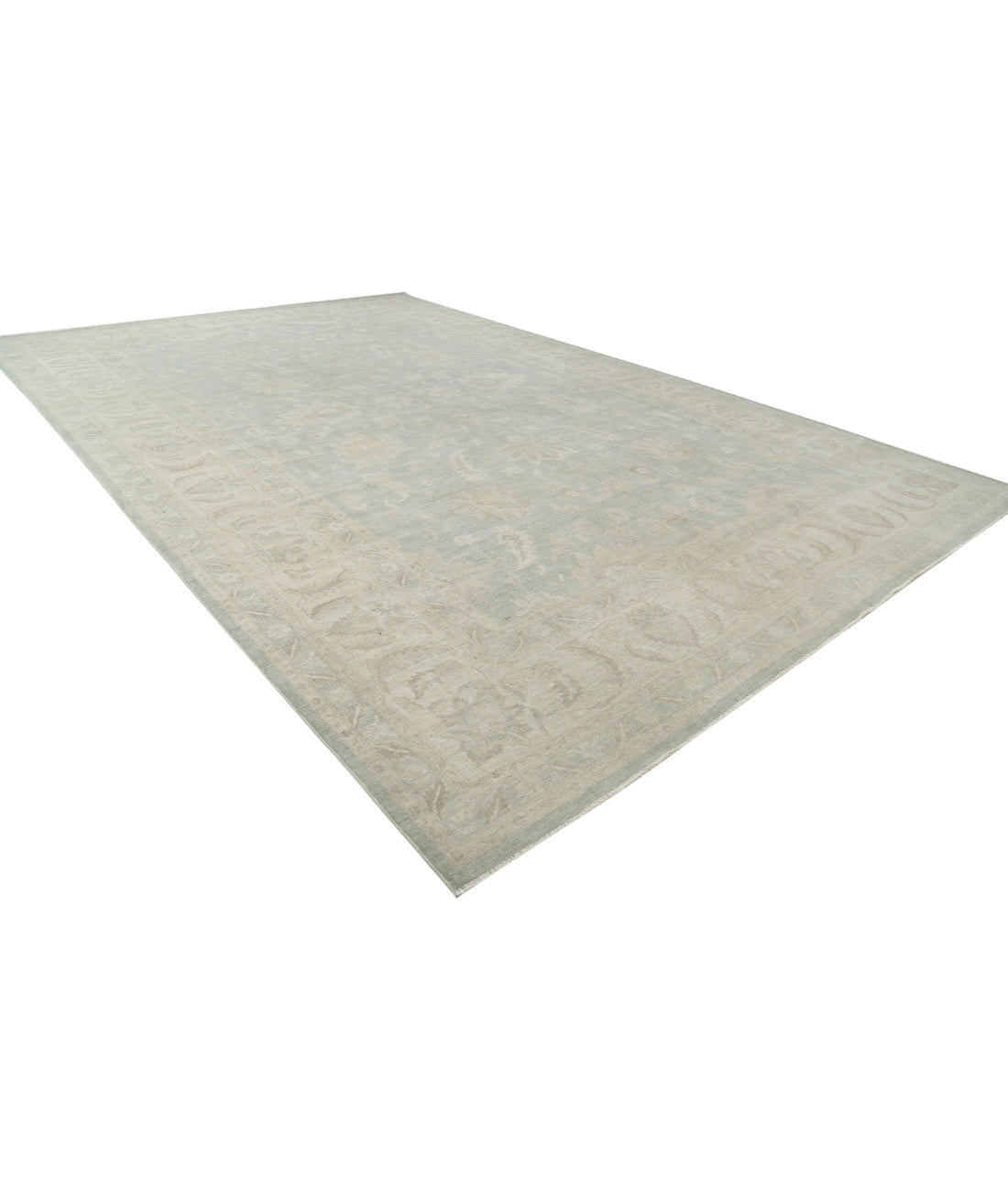 Hand Knotted Serenity Wool Rug - 13'2'' x 20'6'' 13'2'' x 20'6'' (395 X 615) / Green / Ivory