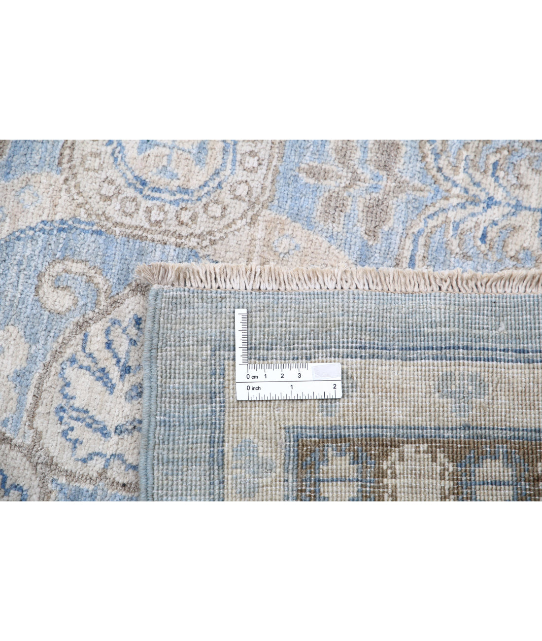 Hand Knotted Serenity Wool Rug - 14'1'' x 18'9'' 14'1'' x 18'9'' (423 X 563) / Blue / Ivory