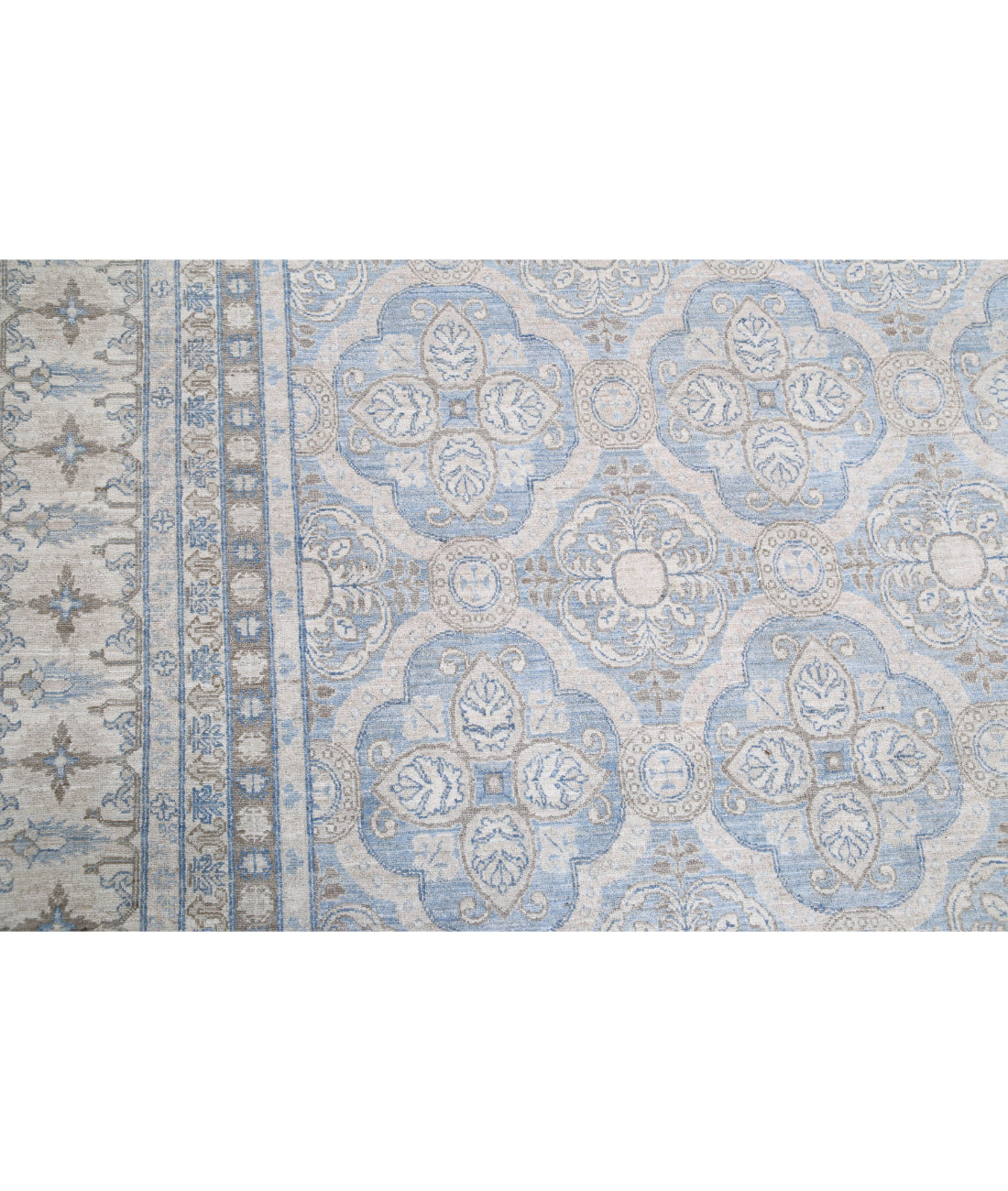 Hand Knotted Serenity Wool Rug - 14'1'' x 18'9'' 14'1'' x 18'9'' (423 X 563) / Blue / Ivory
