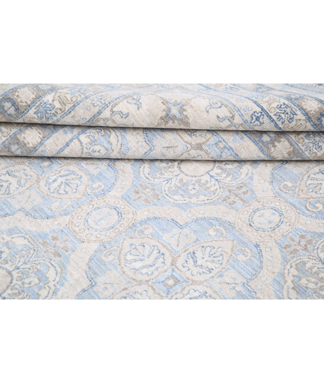 Hand Knotted Serenity Wool Rug - 14'1'' x 18'9'' 14'1'' x 18'9'' (423 X 563) / Blue / Ivory