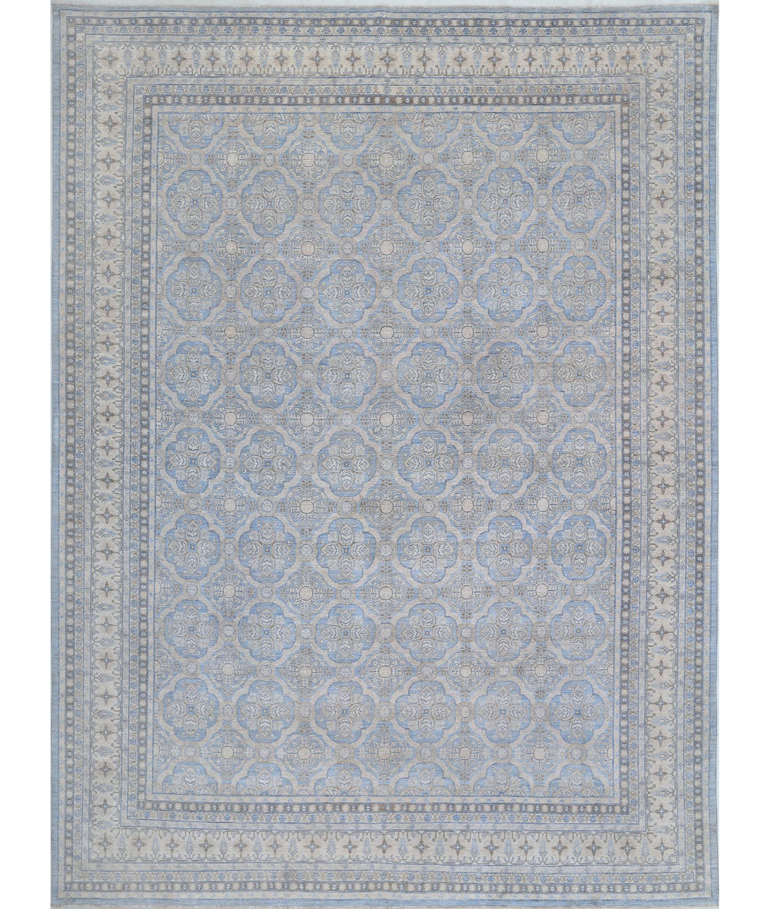 Hand Knotted Serenity Wool Rug - 14&#39;1&#39;&#39; x 18&#39;9&#39;&#39; 14&#39;1&#39;&#39; x 18&#39;9&#39;&#39; (423 X 563) / Blue / Ivory