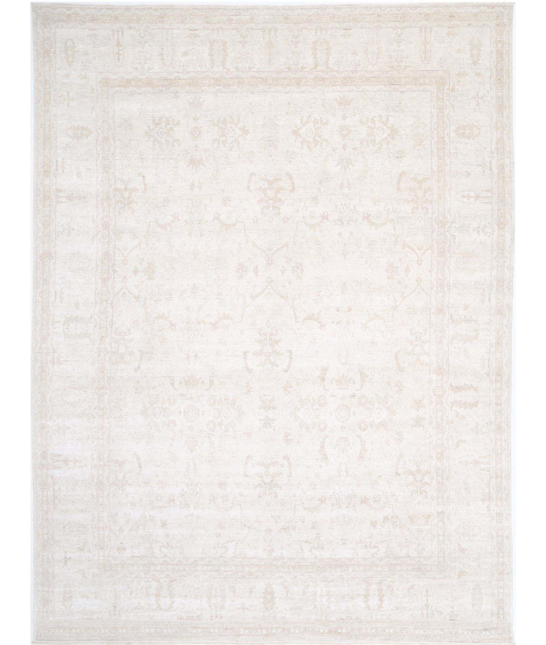 Hand Knotted Fine Serenity Wool Rug - 13'5'' x 17'7'' 13'5'' x 17'7'' (403 X 528) / Ivory / Taupe