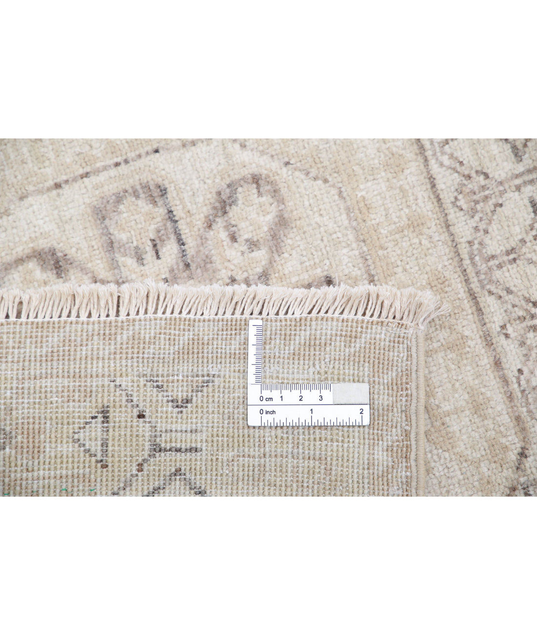Hand Knotted Fine Mamluk Wool Rug - 3'1'' x 9'6'' 3'1'' x 9'6'' (93 X 285) / Ivory / Taupe